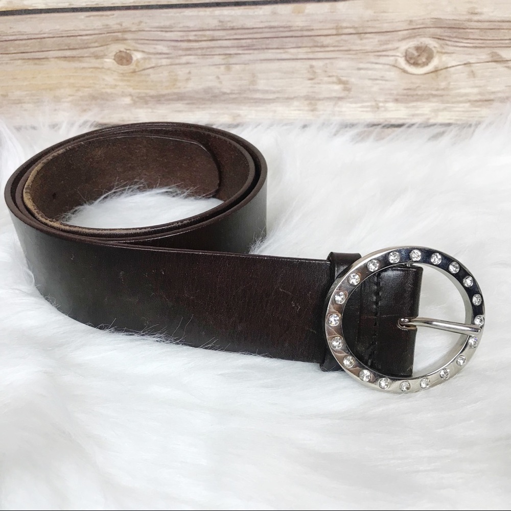 AE | Leather Belt w/ Rhinestone Buckle M